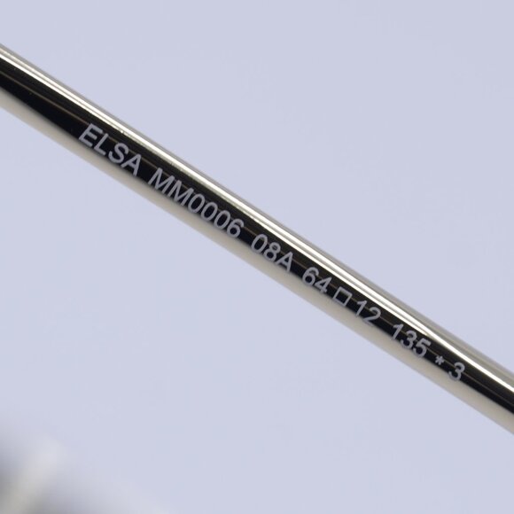 MaxMara ELSA MM0006 08A Sunglasses Gunmetal Geometric Frame, Smoke Lenses - Picture 7 of 13